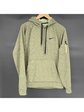 Nike Therma-Fit Fleece Lined Hoodie Mens L Green Swoosh Athleisure Athletic Gym